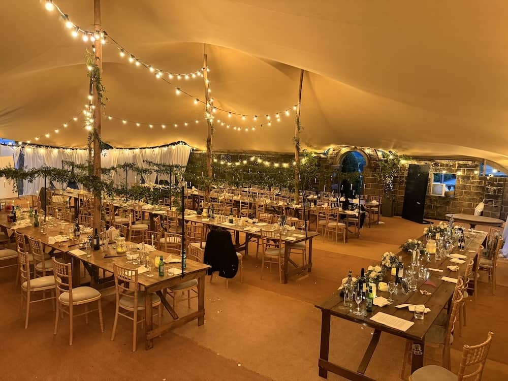 Wedding reception room at Egton Manor