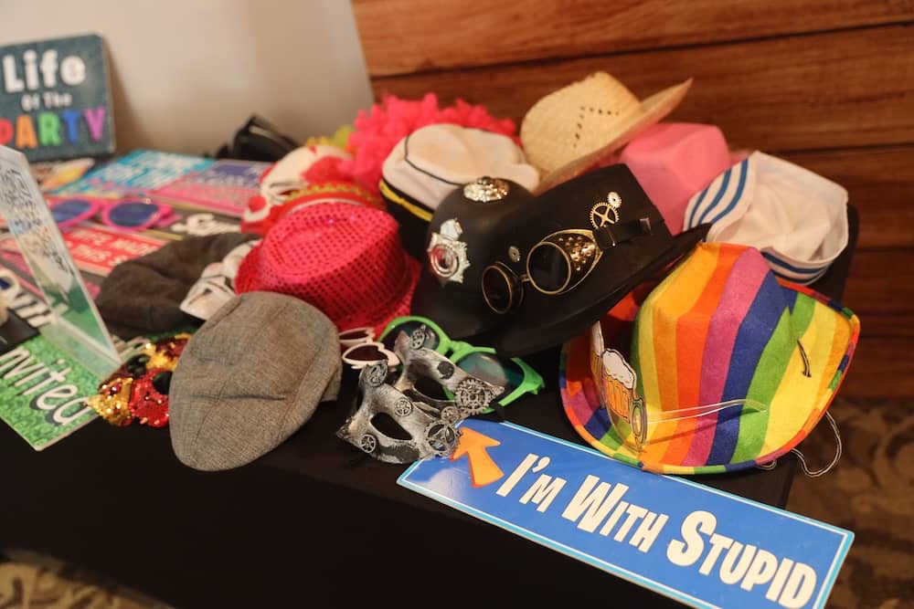 Magic Mirror props table setup at The Bridge Hotel & Spa Wetherby