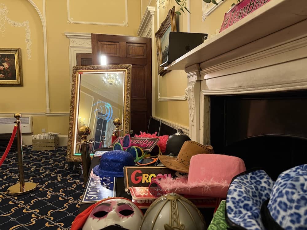 Yorkshire Magic Mirror set up in the Chartwell Dining Room at Owston Hall