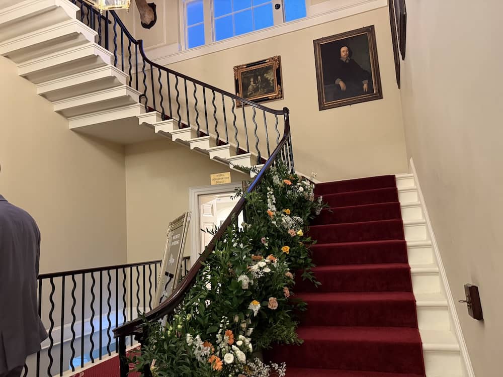 Interior staircase at Owston Hall wedding venue