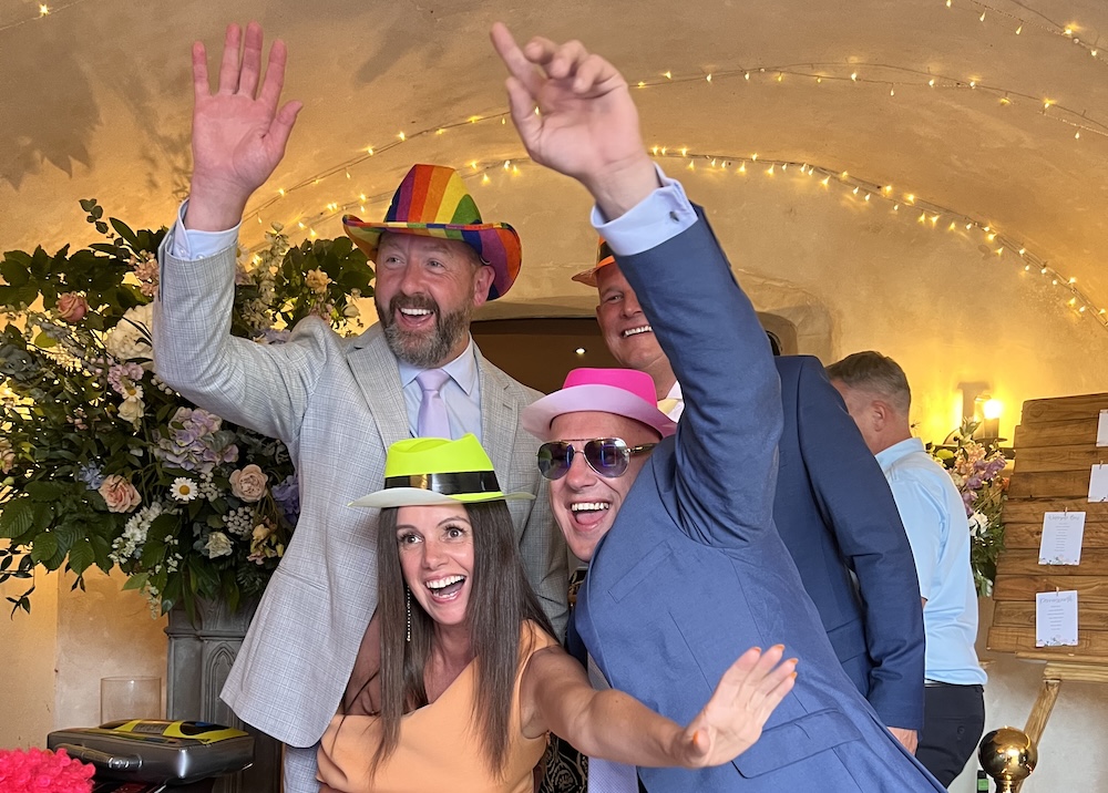 Wedding guests using the Magic Mirror at The Priest's House