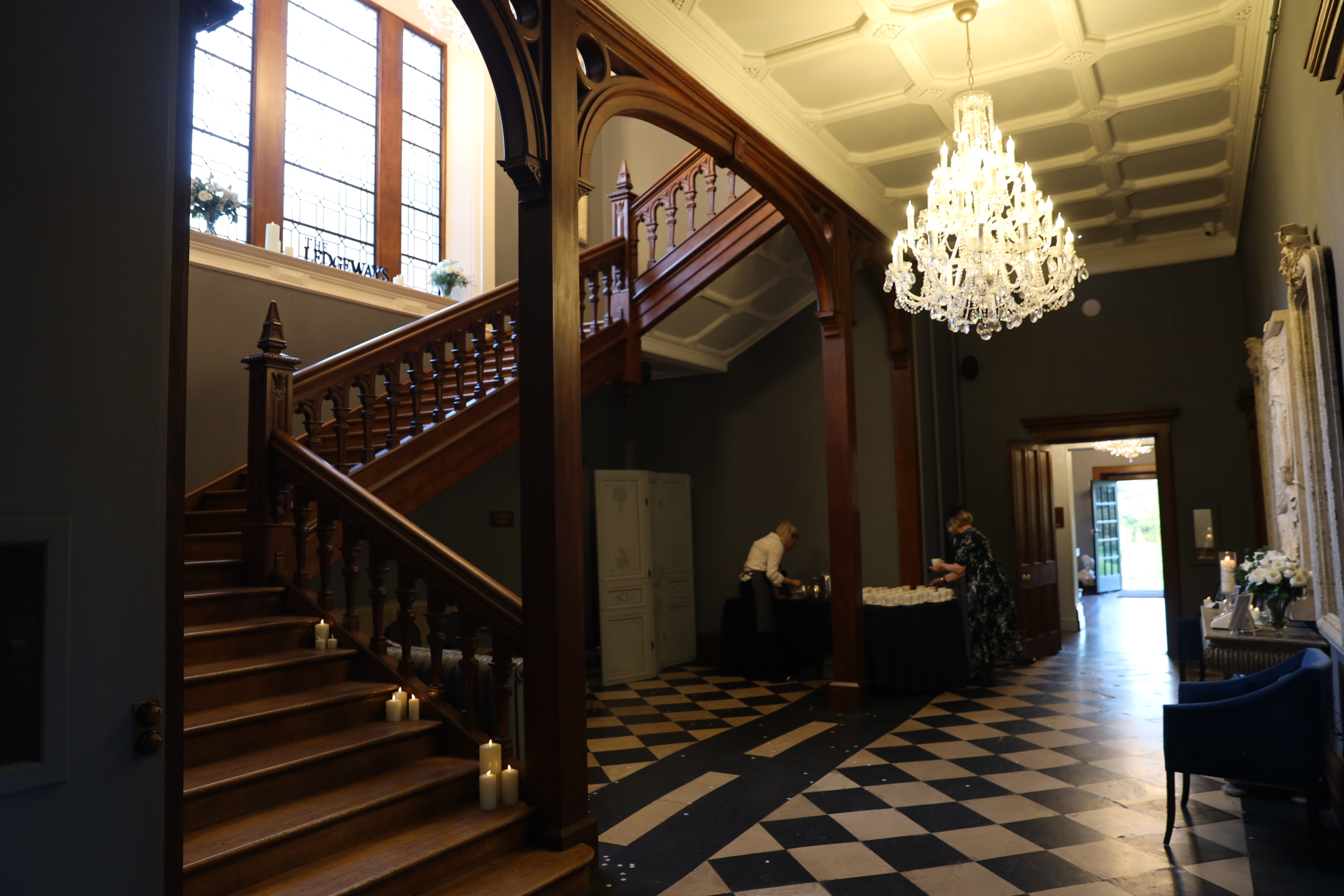 Stairway at Thicket Priory wedding venue