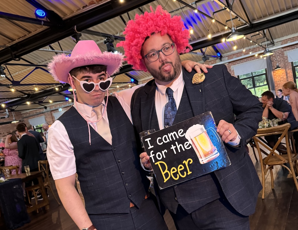 Wedding guests using the Magic Mirror at Venue Barkisland