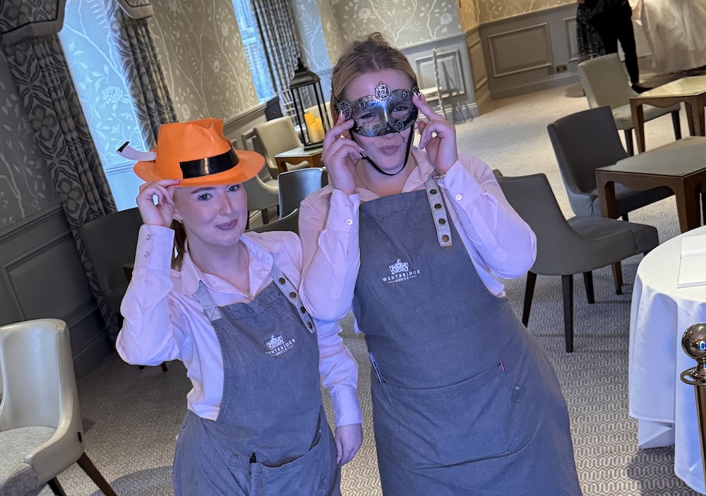 Wedding guests using the Magic Mirror at Wentbridge House
