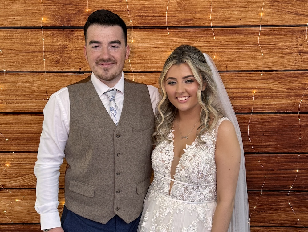 Wedding guests using the Magic Mirror at Woodlands